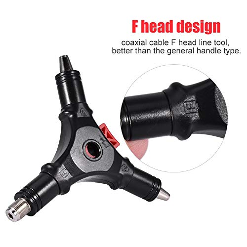 Yunir RG6 RG59 Cable Stripper, Coaxial Compression Tool F Head RG59 RG6 Connector Coax Cable Stripper, Default - Image 3