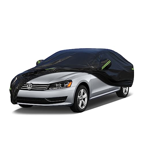 Image of Kaugung 7 Layers Car Cover Custom Fit VW Passat from 2000 to 2025, Outdoor Waterproof All Weather Sun Rain Dust Snow Protection with Zipper Door.(USA Warehouse,Within 3-7 Days)
