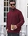QOSOQ Men's Quarter Zip Sweatshirt Pullover Sweater Casual Long Sleeve Stand Collar Quarter Sweaters Burgundy