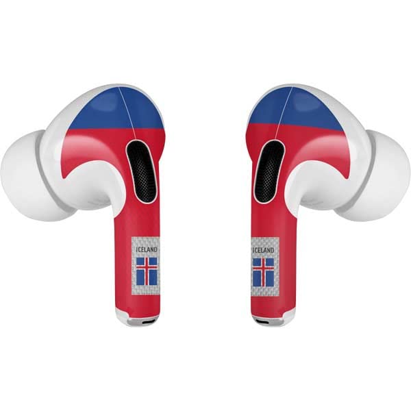 Skinit Decal Audio Skin Compatible with Apple AirPods Pro (2rd Gen, 2022) - Skinit Originally Designed Iceland Soccer Flag Design