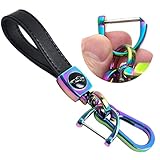 FUYEJIA car keys keychain Universal Key Fob rainbow Keychain rainbow car accessories leather keychai