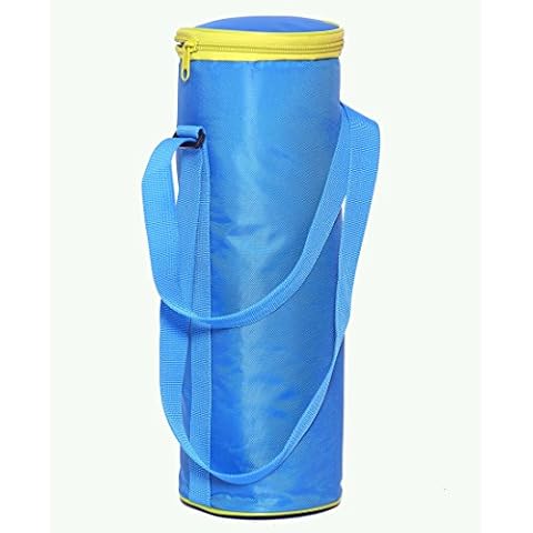Leberna Insulated Bottle Cooler Bag Collapsible Wine Bottle Picnic Drinks Carrier Tote Bag with Adjustable Strap Blue Cover