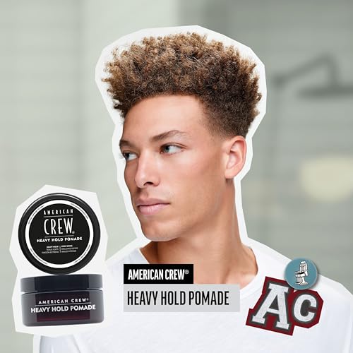 Foto von AMERICAN CREW – Heavy Hold Pomade, 85 g, Stylingpomade für Männer, Haarprodukt mit extrem starkem Halt, Stylingprodukt für Frisuren mit viel Glanz, wasserbasiert