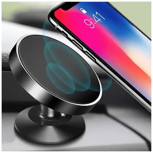 Supporto Telefono Magnetico Per Auto A 360° – 2 Pezzi, Universale, In Lega Di Alluminio E ABS, Con 4 Piastre Metalliche