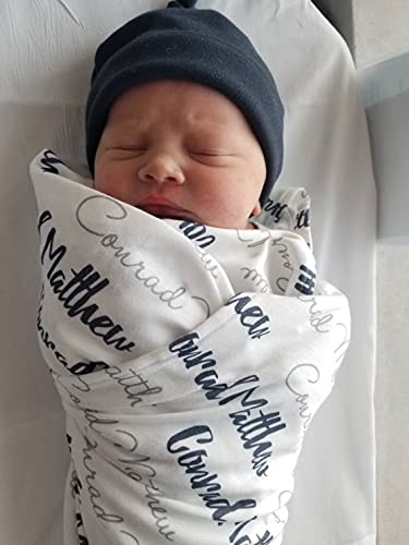 Personalized Baby Blanket Monogram Baby Name Blanket Swaddle Receiving Blanket, Customized Baby Blanket, Knitted Baby Blanket with Name, Baby Girl Custom Blanket