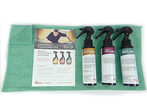 Avery Dennison Supreme Wrap Care - Power Cleaner, Sealant and Micro Fiber Cloth - Professional Quality Car Vinyl Installation Kit - Sample Pack