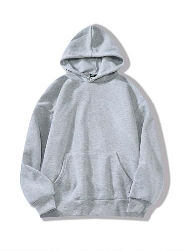 Image of SXV STYLE Hooded Pullover Solid Plain Unisex Cotton Oversized Baggy Sweatshirt Hoodie