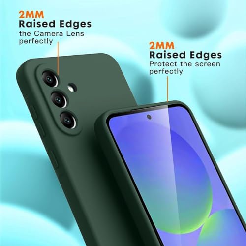 Image of DIZORO Microfiber Candy Case Compatible for Samsung A37 5G Smooth Touch Cushion Liquid Soft Silicone Gel Rubber Phone Cases Non-Slip Full Body Protective Shockproof Back Cover (Forest)