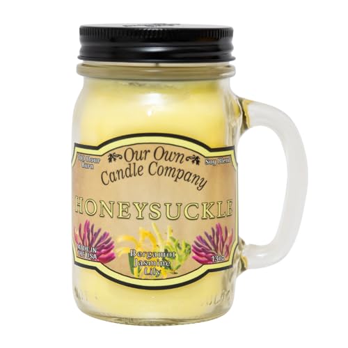 Our Own Candle Company Honeysuckle Scented Mason Jar Candle 13 oz