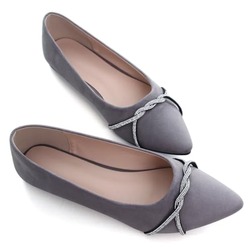 Image of Stunner Womens Flats Fashion Pointed Toe Bowknot Ballet Flats Cute Slip On Dress Flats Comfortable Party Wedding Flats2