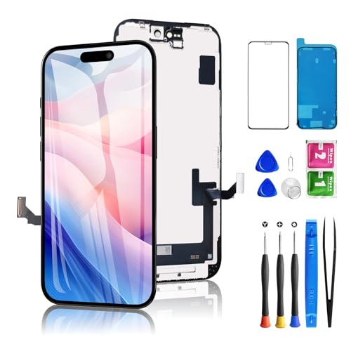 for iPhone 15 Screen Replacement 6.1 inch Full HD 3D Touch LCD Screen Display Digitizer Assembly with Repair kit Compatible for Model A2846 A3089 A3092 A3090