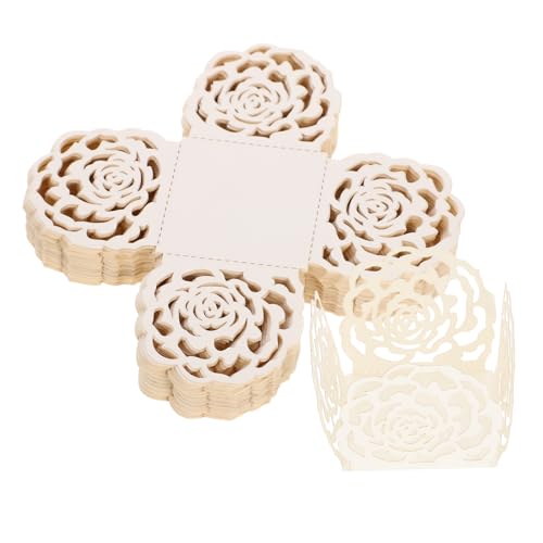 Ciieeo Vasitos De Chocolate Con Bordes De Flores Para Bodas 50 Unidades De Papel De Embalaje