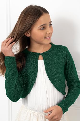 Image of BOLEROSE Girls Long Sleeve Sparkle Cardigan Childrens Kids Bolero Shrug