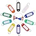 InterUS 50 Pack Key Tags, Plastic ID Labels Tags with Split Ring Label Window, Assorted Colors