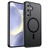 SUPFINE Magnetic for Samsung Galaxy S24 Plus Case / S25 Plus Case(Compatible with MagSafe) (Military Grade Drop Protection) Slim Translucent Shockproof Phone Case,Black