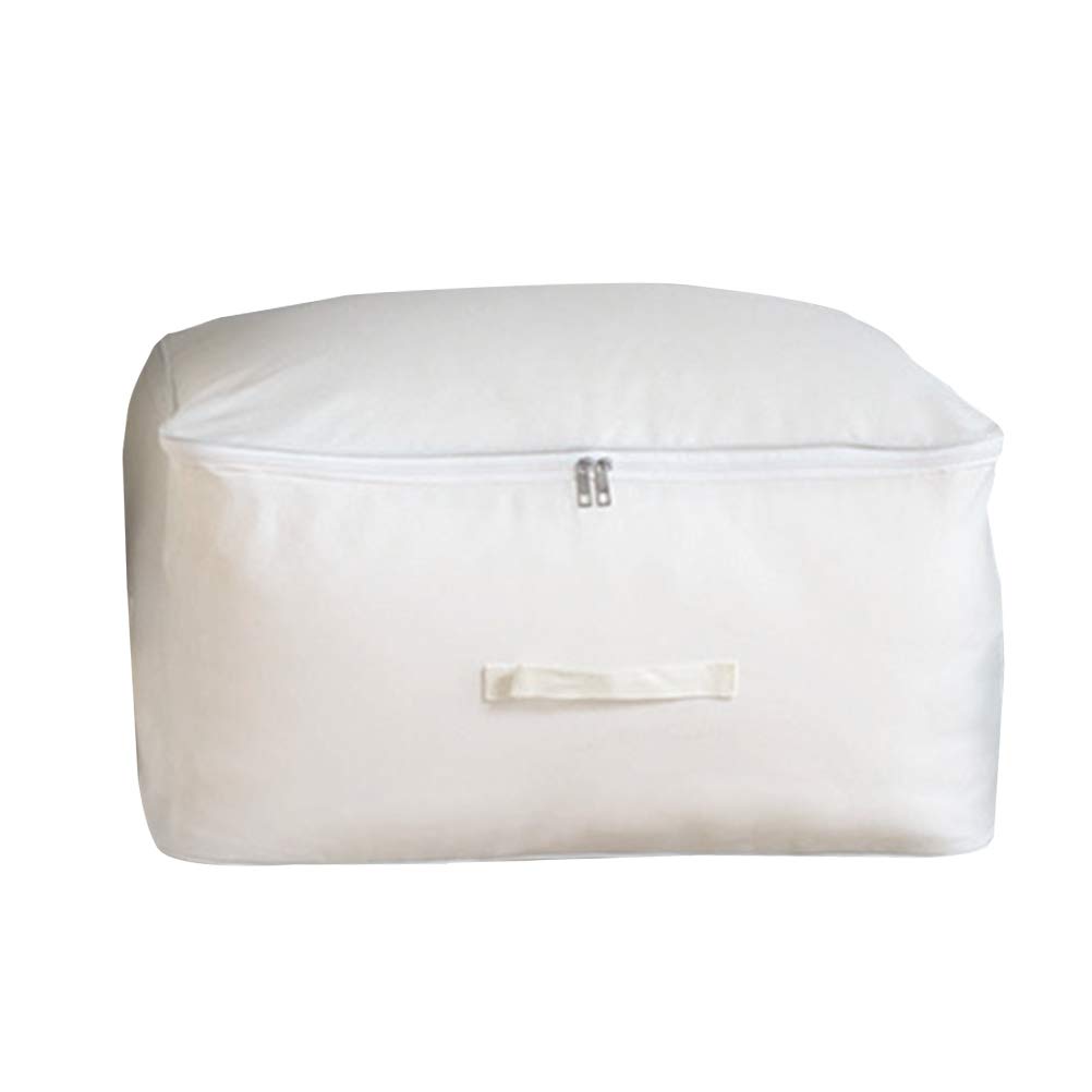 Caja de almacenamiento para ropa de tela oxford blanca con gran capacidad y asas