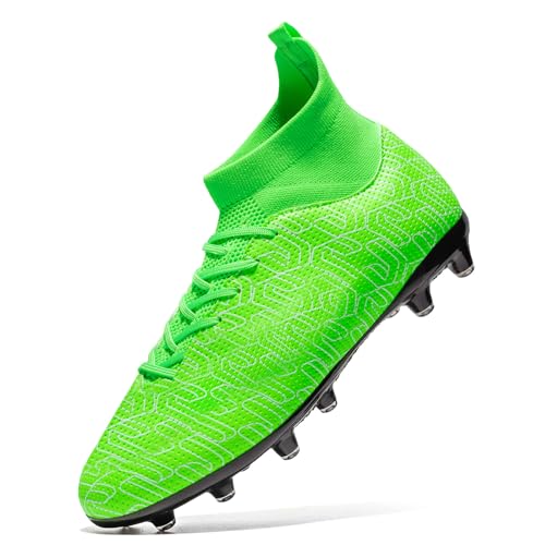 Kids Soccer Cleats Boys Youth Firm Groud Cleats for Girls High Top Trainning Football Shoes AG/FG