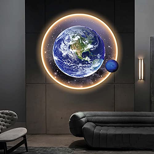 Lampe à télécommande LED lune pour décoration murale en métal connectée - 4