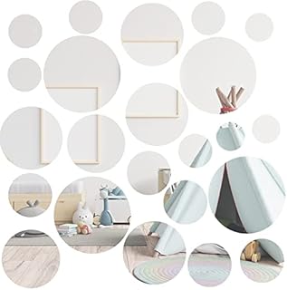 duisoad 64 Pieces Acrylic Mirror Wall Stickers DIY Wall Mirror Decals 3D Mirror Wall Stickers Living Room Bedroom Wall Decoration