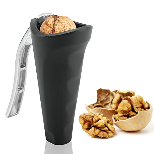 HENGBIRD Outil D'épluchage De Noix, Casse-Noix en Métal, Éplucheur De Noix, Pince à Noyer Multifonctionnelle, Casse-Noisette en Forme D'entonnoir, Convient à Noix De Pécan, Noisettes, Amandes (Noir) Cover