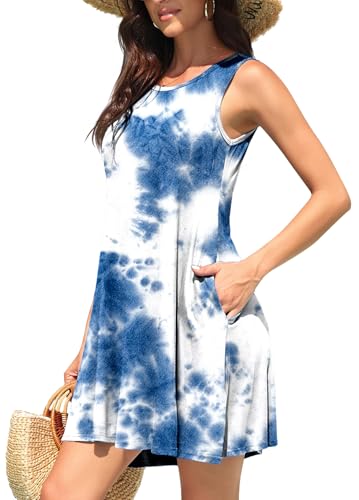 Image of WEACZZY Women Summer Casual Swing T Shirt Dresses Beach Cover up Loose Dress