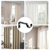4 Heavy Duty Curtain Pole Holders, Adjustable for 25mm Poles, Black Metal Wall Rod Brackets - Image 7