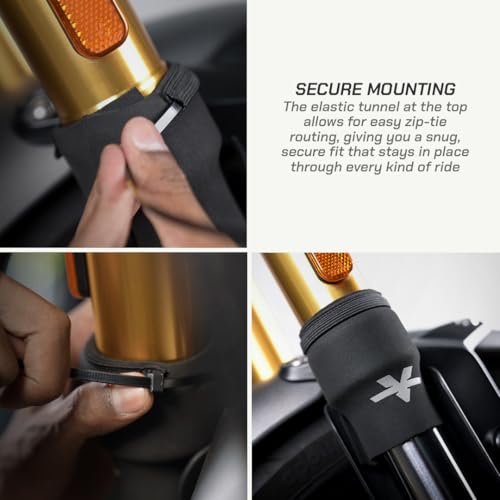 Image of ViaTerra Universal Motorcycle Front Fork Sleeves Cover for Upside Down Forks| Protect Suspension & Tubes from Dust, Grime & Trail Debris | Extend Suspension Life & Bike Performance