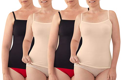 Fruit of the Loom Fit for Me Seamless Cami 4-Pack, Black, Size 1.0