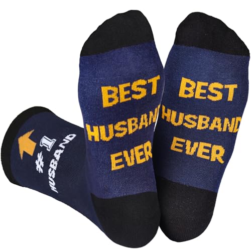 Veachog Funny Fathers Day Husband Gifts for Husband from Wife - Best Husband Ever Gift Socks -...