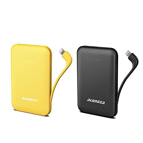 Alongza 2 Packs Portable Phone Charge Built In Cable Small Size Power Banks 4500Mah Mini Usb C Battery Pack For Iphone 14,13,12,11,Xs,Xr,X, Pro Max #TOP17