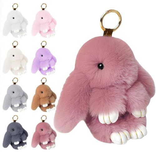 Porte-clés Bunnylu-lu avec 8 couleurs, porte-clés lapin Lu-lu mignon fait à la main pour femme, porte-clés lapin en peluche pour sacs, téléphones, clés