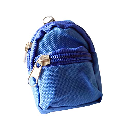 Uticon Mini School Bag Model, 1/6 Mini Doll Backpack Simulation School Bag Model Dollhouse Decor Accessory - Blue