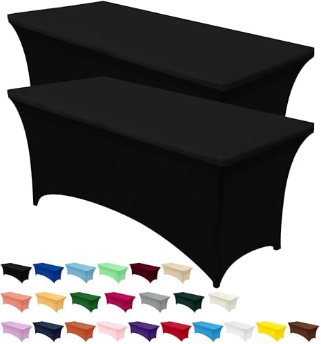 Stretch Rectangle Tablecloth Spandex Table Skirts Long Tables Washable