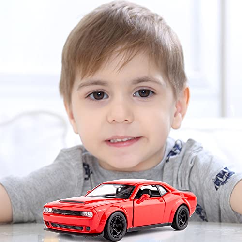 Modelo de coche Dodge Challenger escala 1:36 rojo miniatura 5