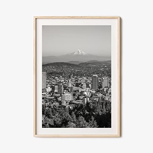 Portland Oregon Matted Poster Print, Portland Oregon Black and White Wall Art, Portland Oregon Decor, Travel, Street Map Poster, City Map