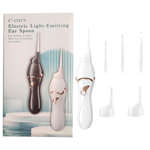 Led Ear Pick, Kids Ear Wax Remover, Low Noise Electric Usb Portable Earwax Cleaning Tool, Luminous Spoon Set for Kids and Adults