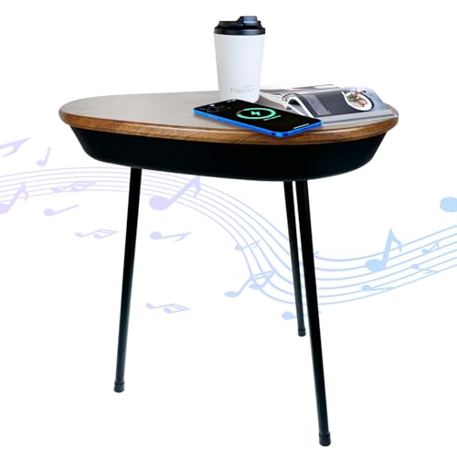 Smart Side Table with Bluetooth Speaker & Wireless Charging...