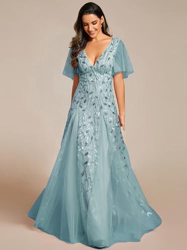 Image of Ever-Pretty Women's Sequin V-Neck Formal Mother of the Bride Dresses