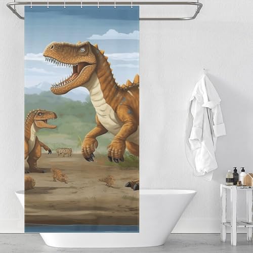 Rideau de douche imperméable dinosaure extra long lavable en machine - 4