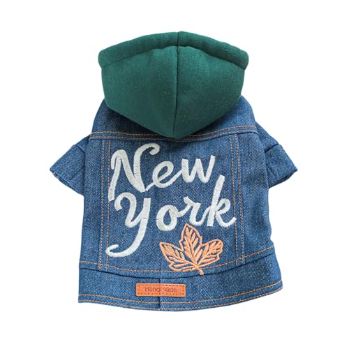 Camisa con capucha de mezclilla para perro pequeño