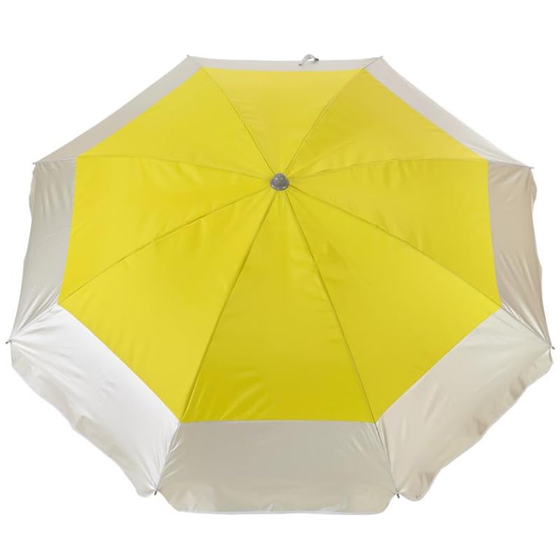 Sombrilla Playa UV 50+ con 8 Varillas de Fibra de Vidrio (Amarillo, 240 cm.)