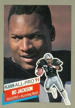 Bo Jackson Football Card (Los Angeles Raiders) 1991 Fleer All Pro #10