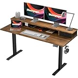 Meeyoga Escritorio Elevable Eléctrico - Mesa Vertical de 55 x 24 Pulgadas con Estante de Almacenamiento, Mesa Sentada con...