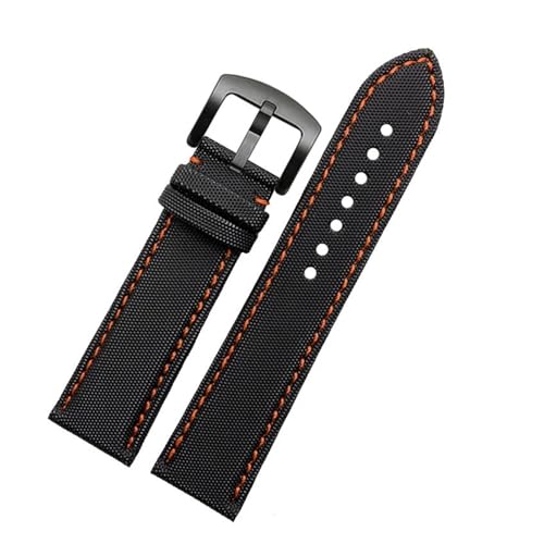 DNYXGDGSL CASIO PROTREKシリーズ5620 prw-50/70/30/60ytナイロンクイックリリースメンズリストバンド23mmストラップと互換性のあるキャンバスレザーボトムウォッチバンド(Orange line BK)