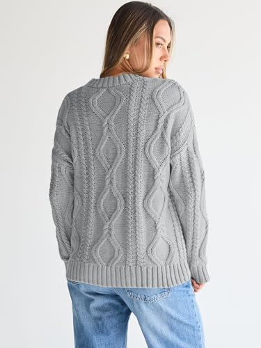 Image of Trendy Queen Women's Oversized Cable Knit Crewneck Sweaters