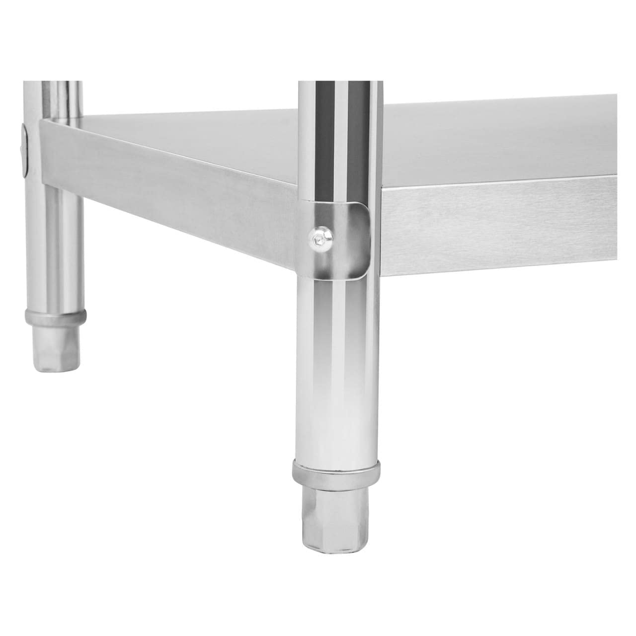 Royal Catering RCAT-120/70 Table de Travail en Acier Inoxydable (120 x 70 cm, 1 Plateau de Travail et 1 étagère, jusqu'à 400 kg, Pieds réglables en Hauteur, Acier Inoxydable)