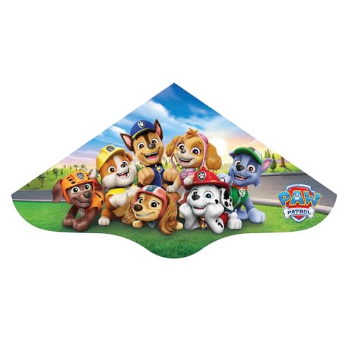 Günther Flugspiele 1281 - Einleiner-Drachen PAW Patrol Adventure ca. 98 x 53 cm Kinderdrachen aus robuster PE-Folie für Kinder ab 4 Jahren inkl. Griff und Drachenschnur