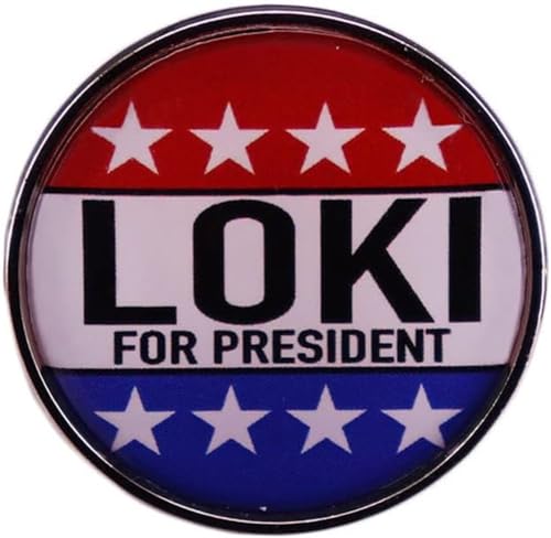 Loki for President Badge - Pin redondo esmaltado para ropa, sombreros, bolsos y accesorios