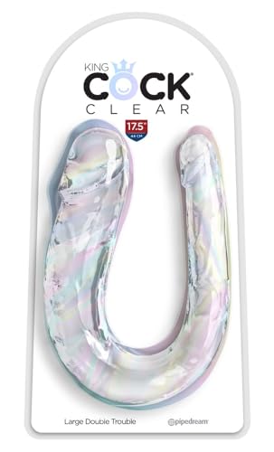 King Cock Large Double Trouble Clear 44 cm