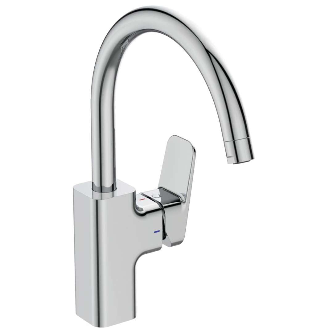 Ideal Standard BD334AA Miscelatore da Cucina, Cromo, Bocca Alta - h 209mm